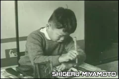 Shigeru Miyamoto dibujando cuando era pequeño