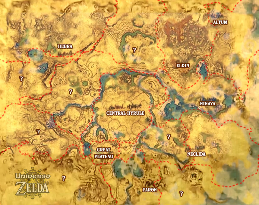 Zelda Breath Of The Wild Hyrule Map