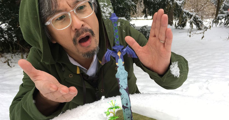 Eiji Aonuma se aventura en la fría nieve