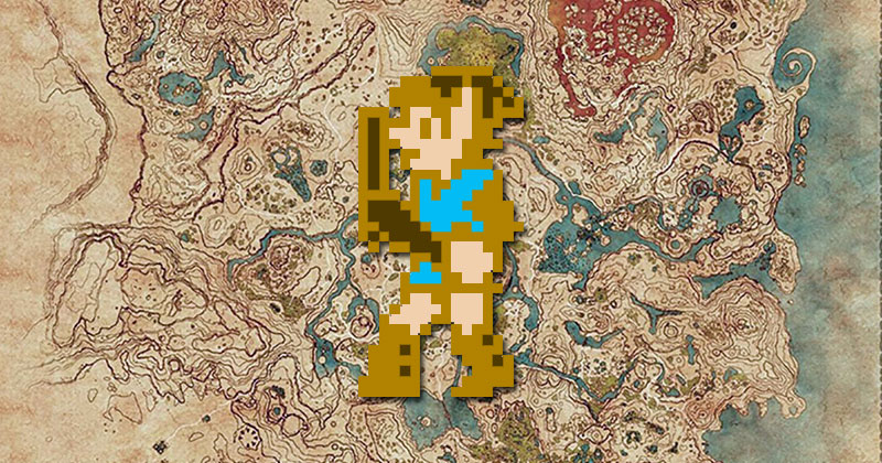 El mapa de Breath of the Wild al estilo de Zelda II