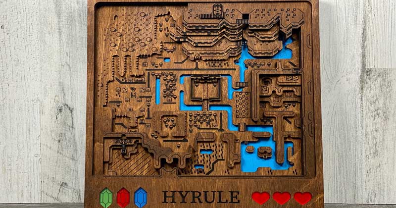 Senpai3D recrea el mapa de Hyrule en madera
