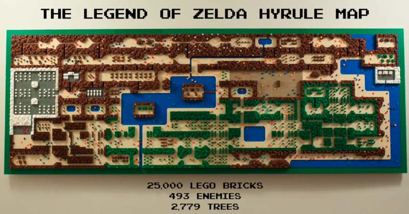 25.000 piezas de LEGO forman el mapa de Hyrule de NES