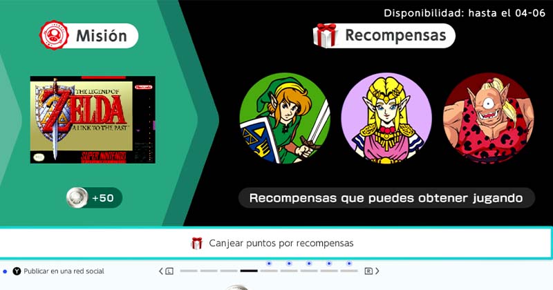 Iconos de A Link to the Past disponibles en Nintendo Switch Online